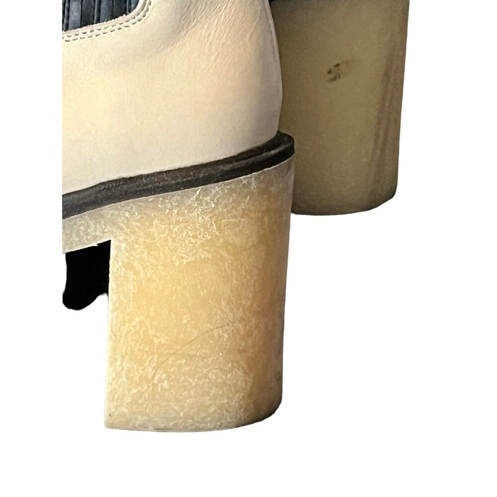 Free People James Chelsea Boot •EUR 38 US 8• Cream White Chunky Heel Leather - Picture 6 of 16